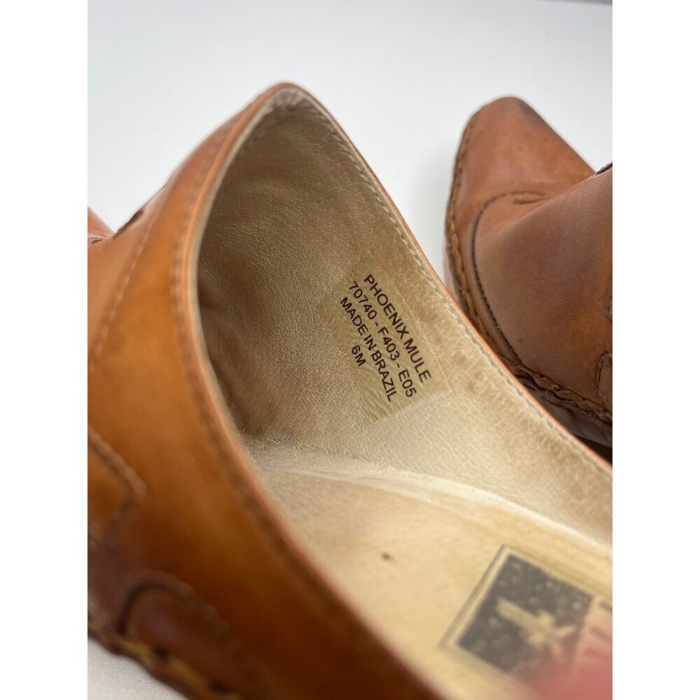 Frye Phoenix Mule Boots Leather brown Ladies Size 6M Western - Picture 8 of 11